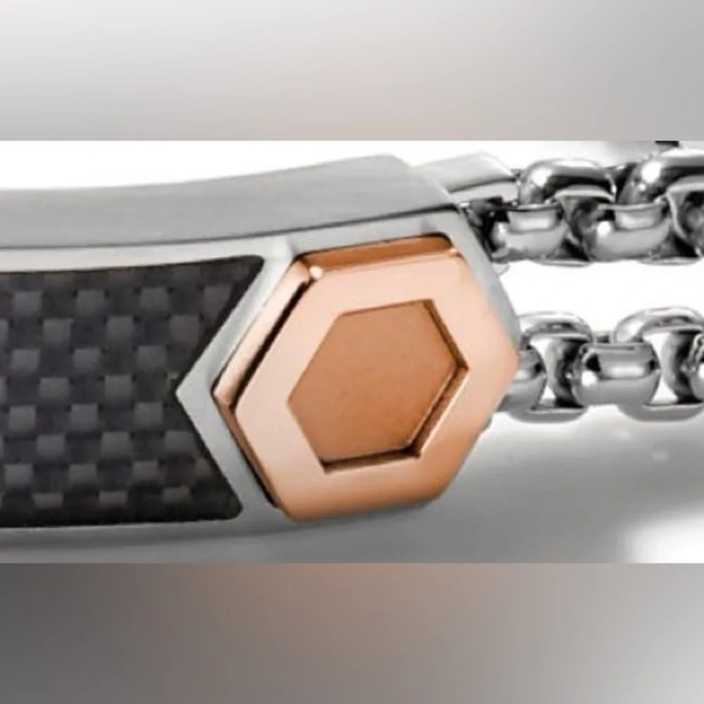 BULOVA Latin Grammy Two-Tone Stainless Steel ID Bracelet 295$